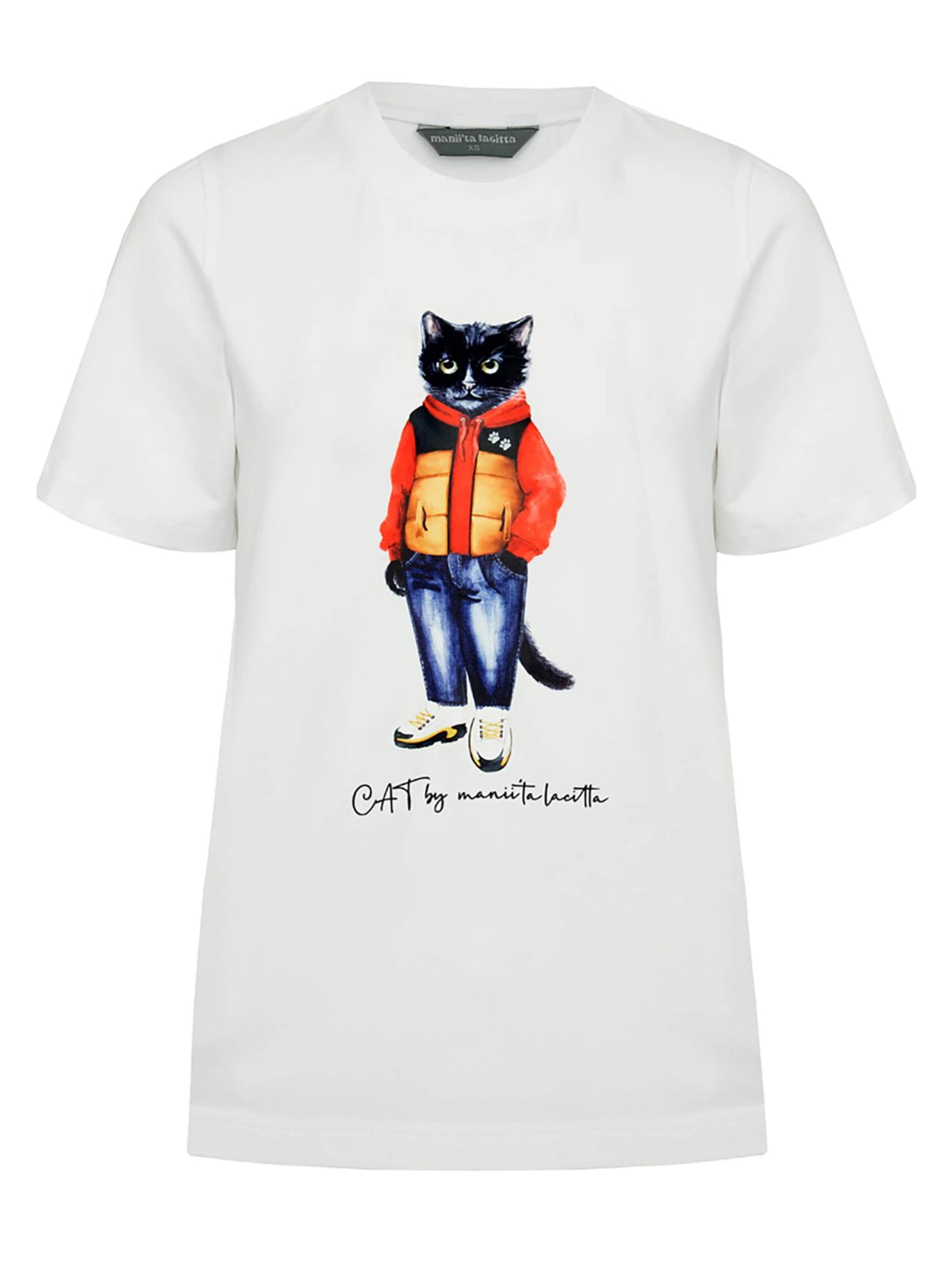 Cat e Lolette Shirts 'Sport Casual Cat' i hvid: forside