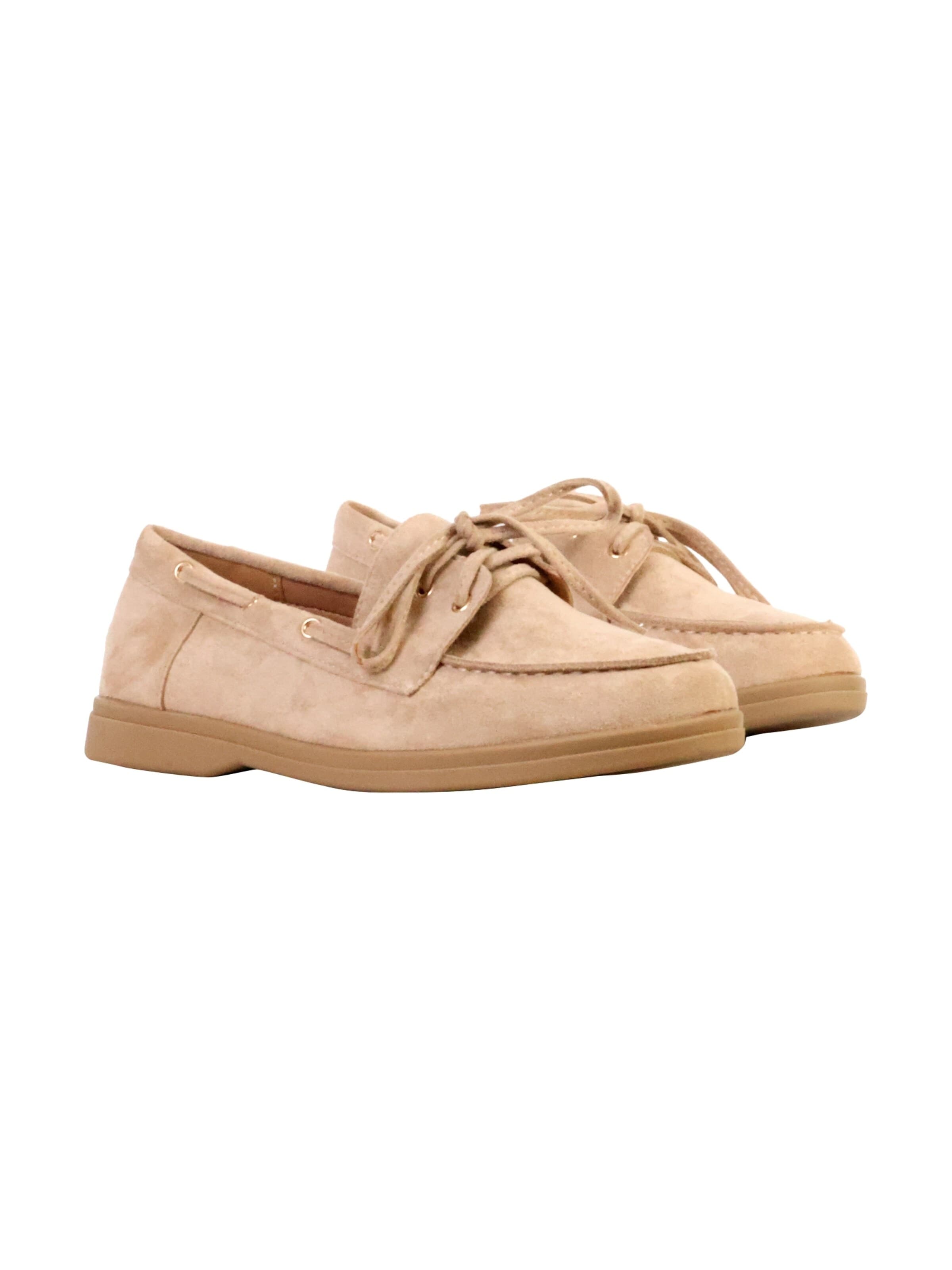 Slipper 'LBS-Mokassin mit Schnürung' di Super Mode in beige