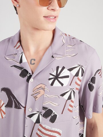 SCOTCH & SODA Slim fit Button Up Shirt in Purple