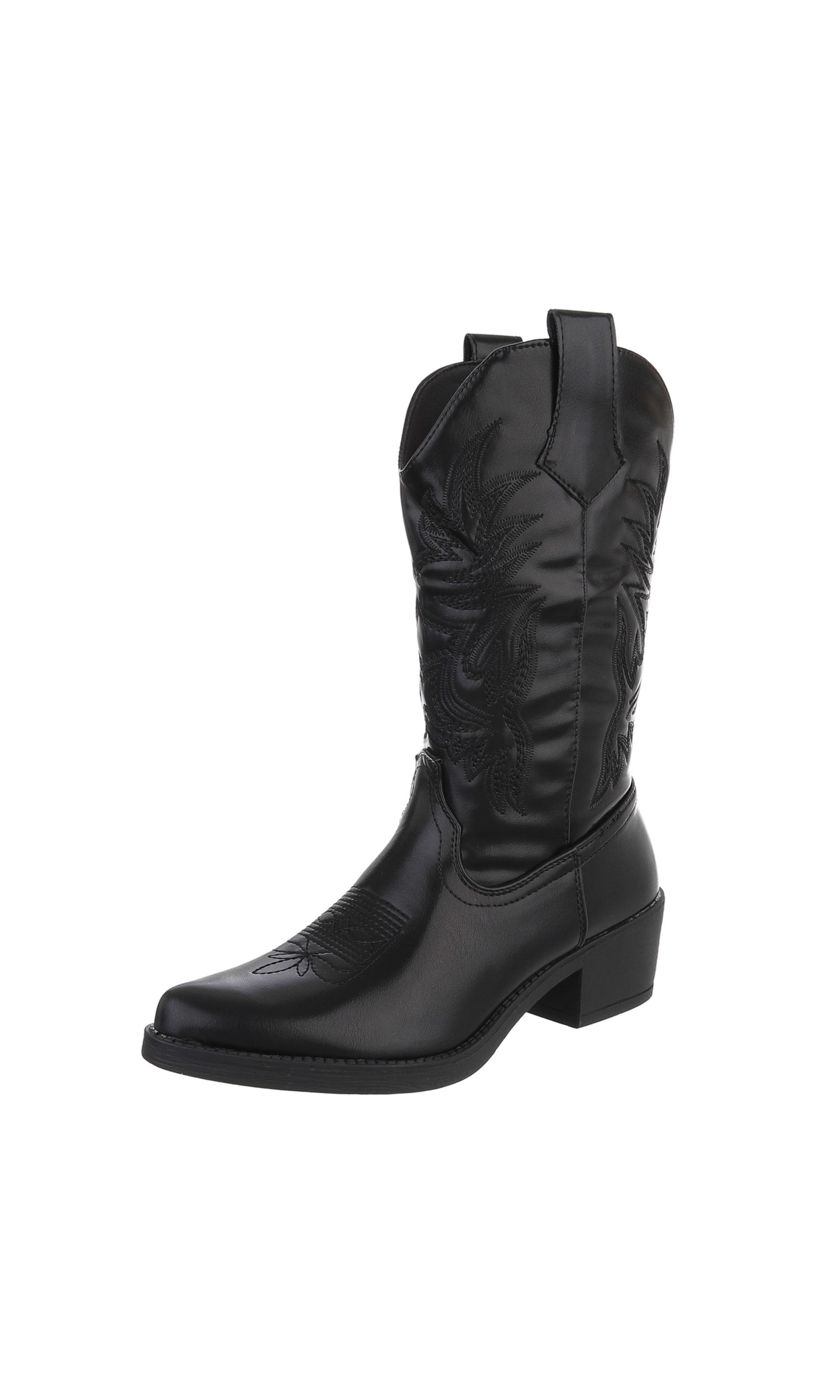 Ital-Design Cowboy Boots in Black: front