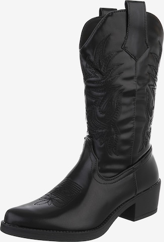 Ital-Design Cowboystiefel in Schwarz: Vorderseite
