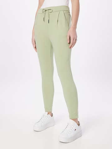 VERO MODA Tapered Pleat-Front Pants 'Eva' in Green: front