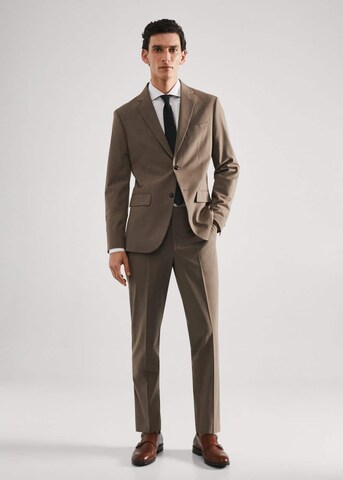MANGO MAN Slim fit Suit Jacket 'Brasilia' in Brown