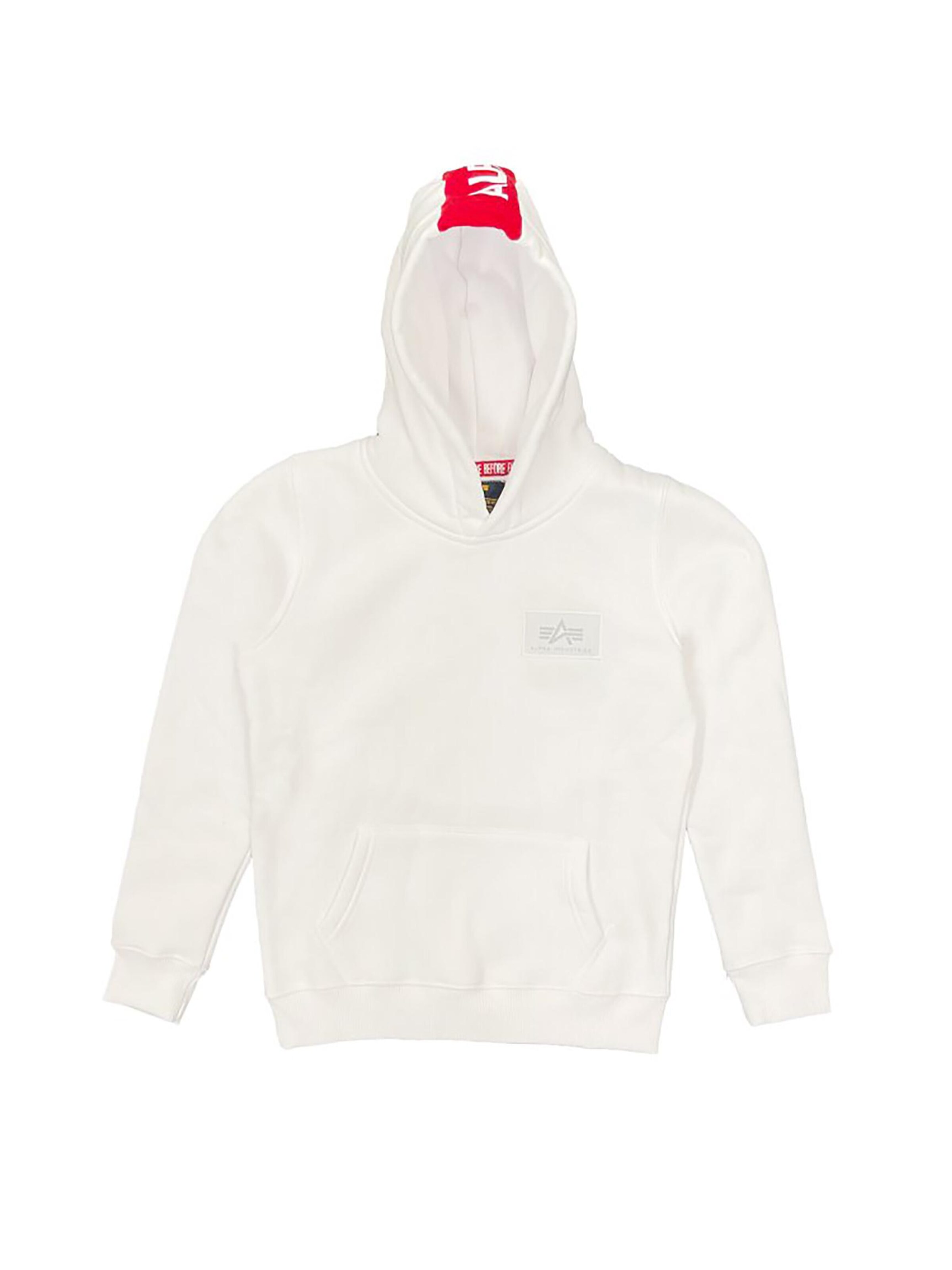 ALPHA INDUSTRIES Sweatshirt 'Red Stripe' in White: front