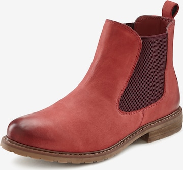 LASCANA - Botas Chelsea en rojo: frente