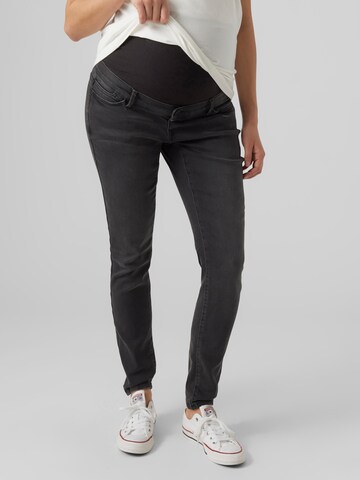 Vero Moda Maternity Slimfit Jeans 'LARA' in Grijs: voorkant