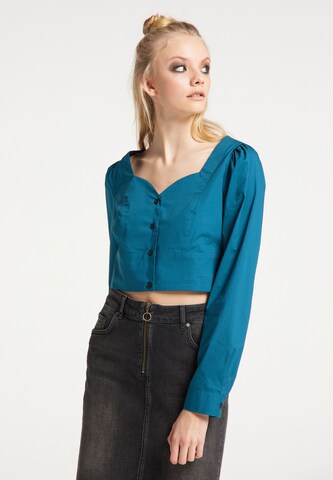 myMo ROCKS Blouse in Blauw: voorkant