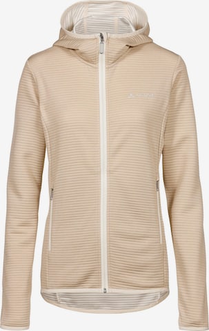 VAUDE Athletic Fleece Jacket 'Fano' in Beige: front