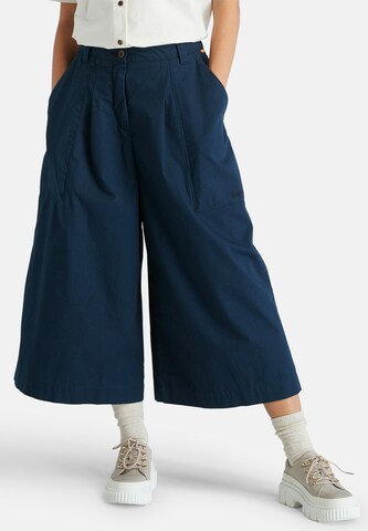 TIMBERLAND Zvonové kalhoty Kalhoty se sklady v pase – modrá