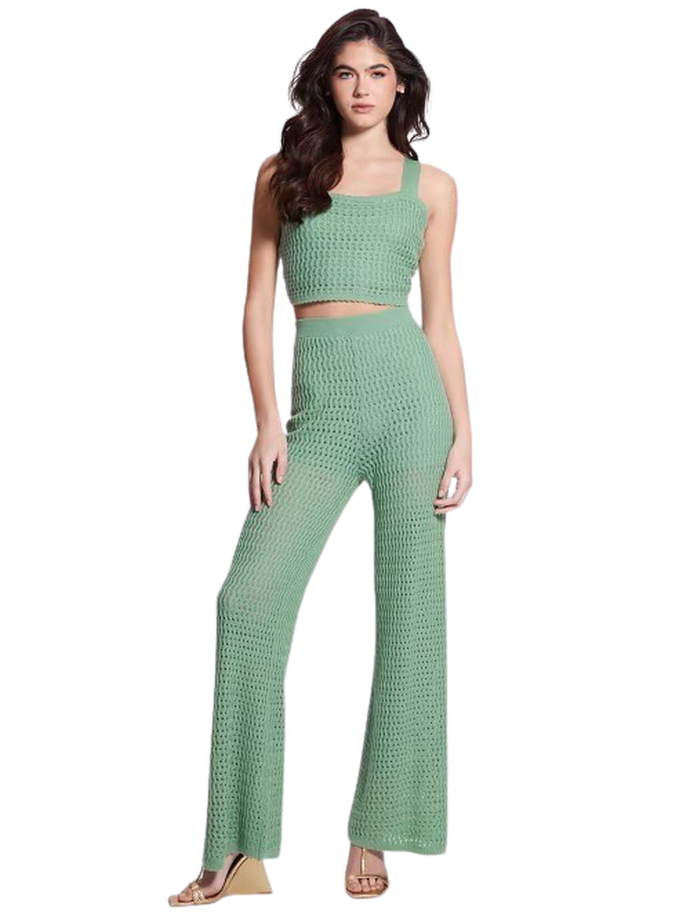Wide leg Pantaloni 'Yasmina' di GUESS in verde