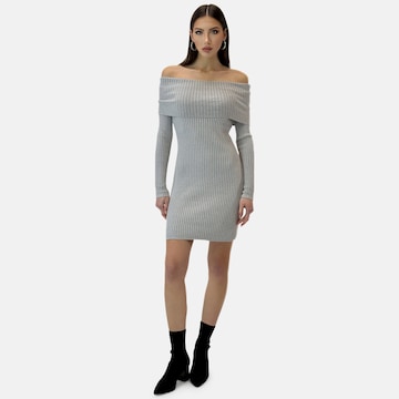 Elara Gebreide jurk in Grijs: voorkant