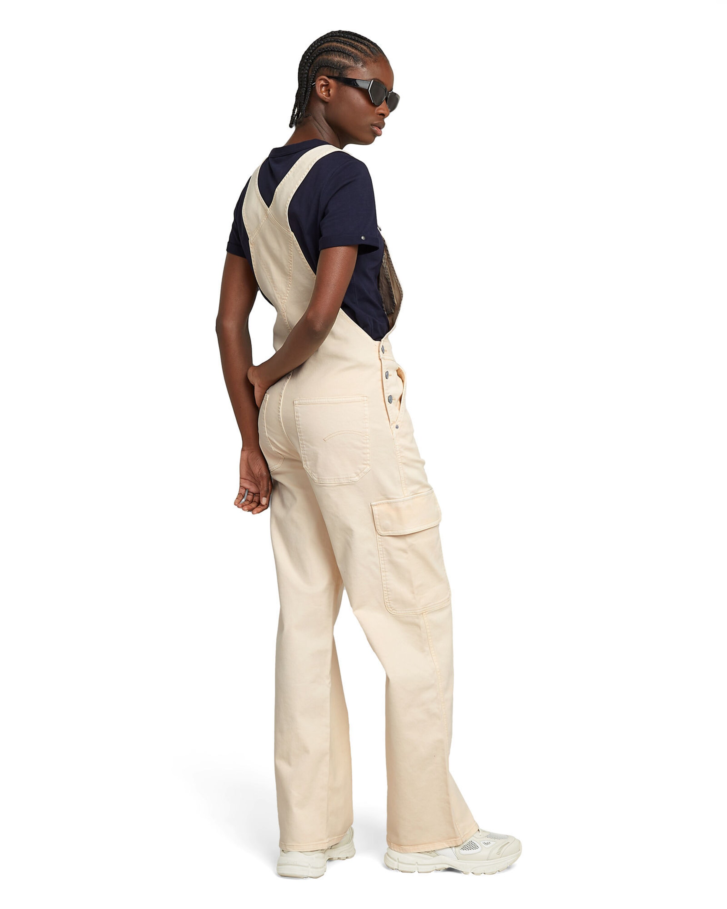 G-STAR Wide leg Dungarees in Beige