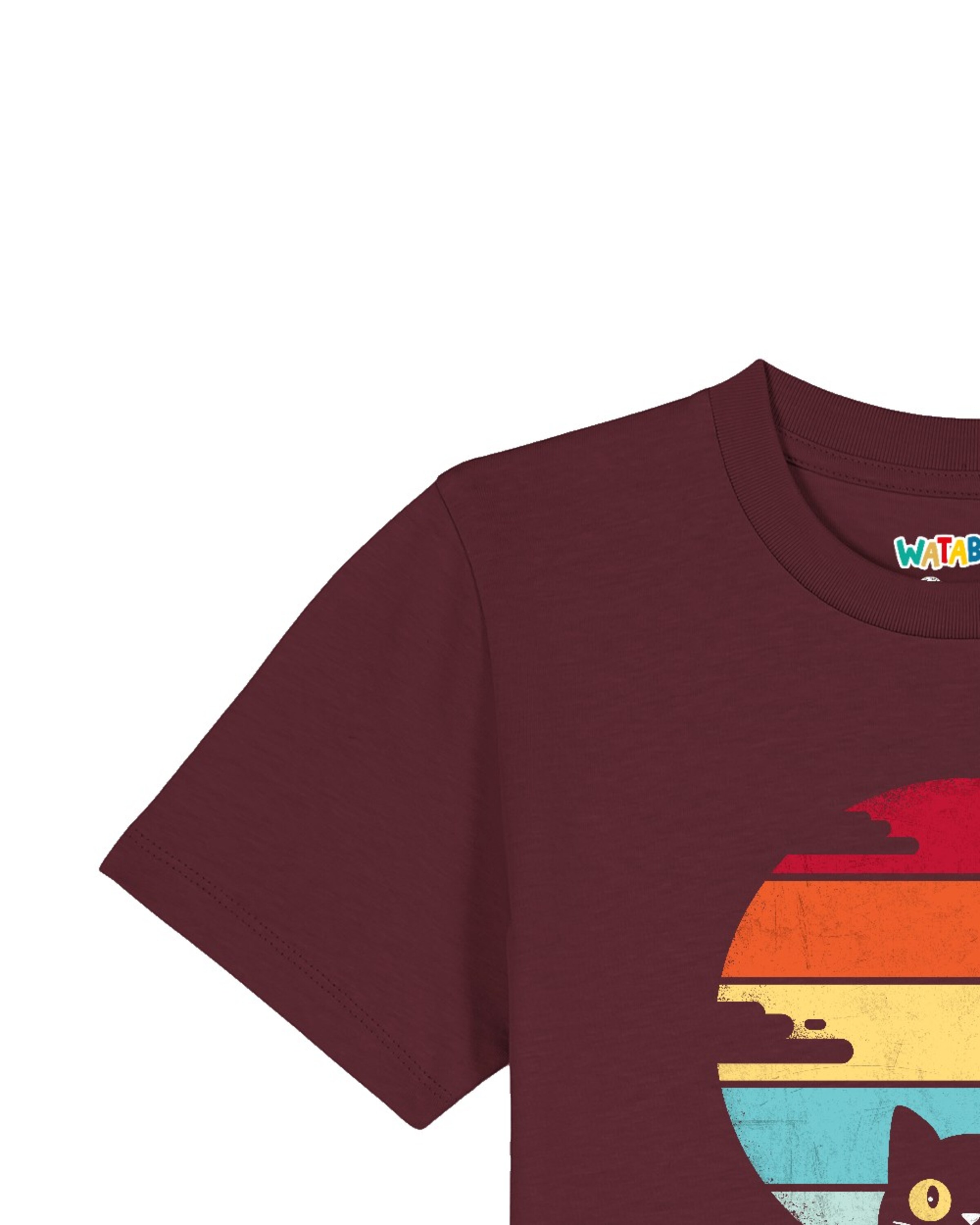 watabout.kids Shirt 'Retro Sunset Cat' in Red
