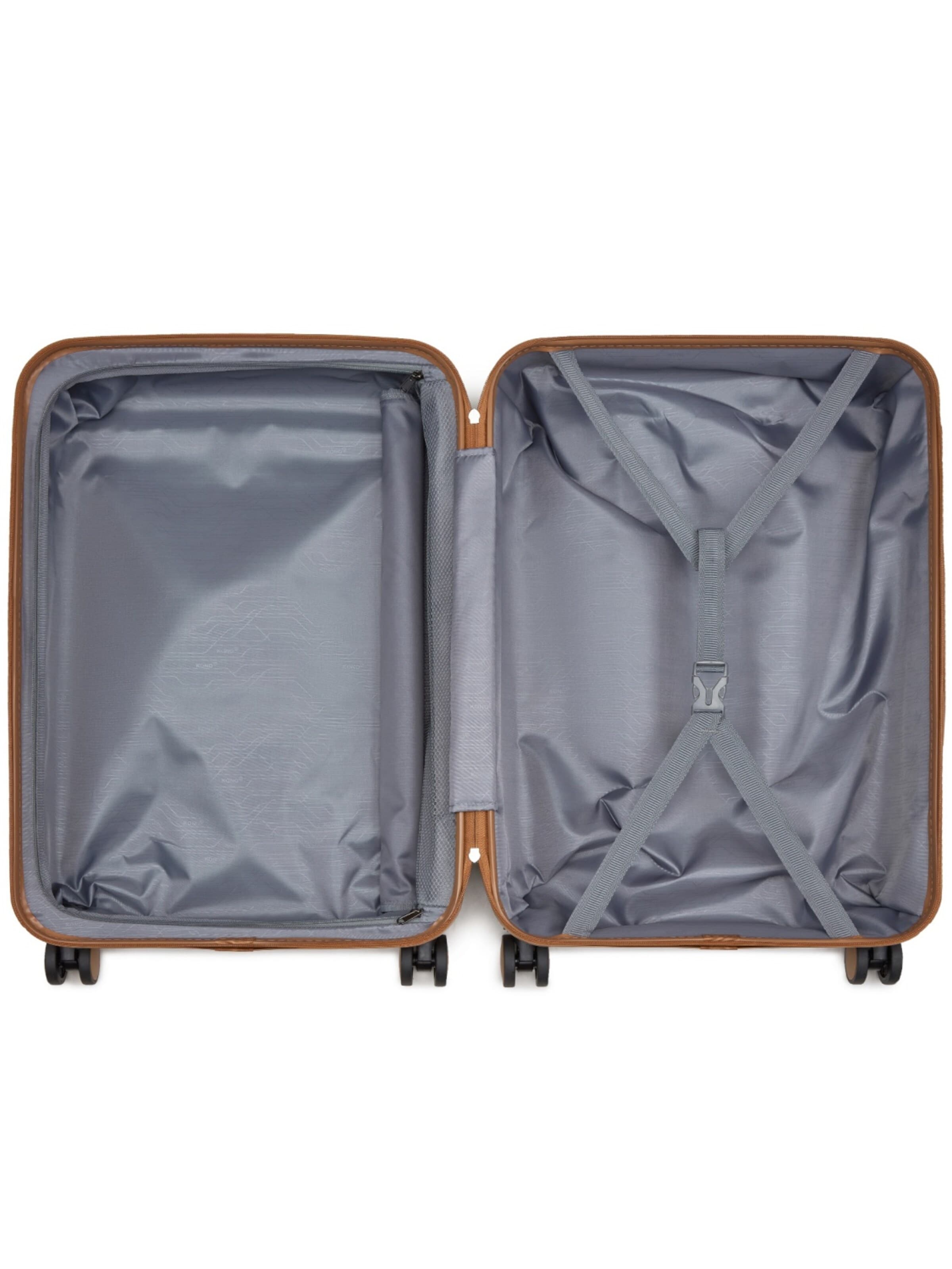 Kono Suitcase '28 Zoll Hartschalen-Trolley aus ABS und PC, Reisekoffer mit den Maßen 50,50 × 29,00 × 76,50 cm für Langreisen' in Brown