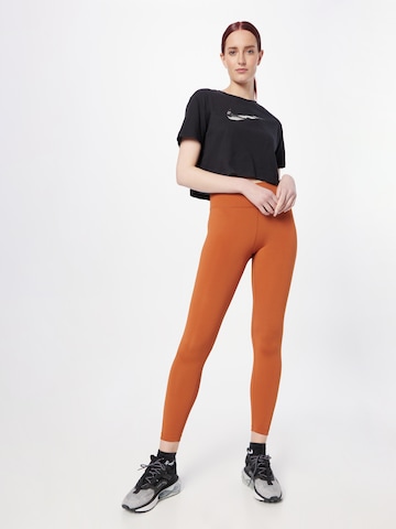 NIKE Skinny Sporthose 'One' in Orange