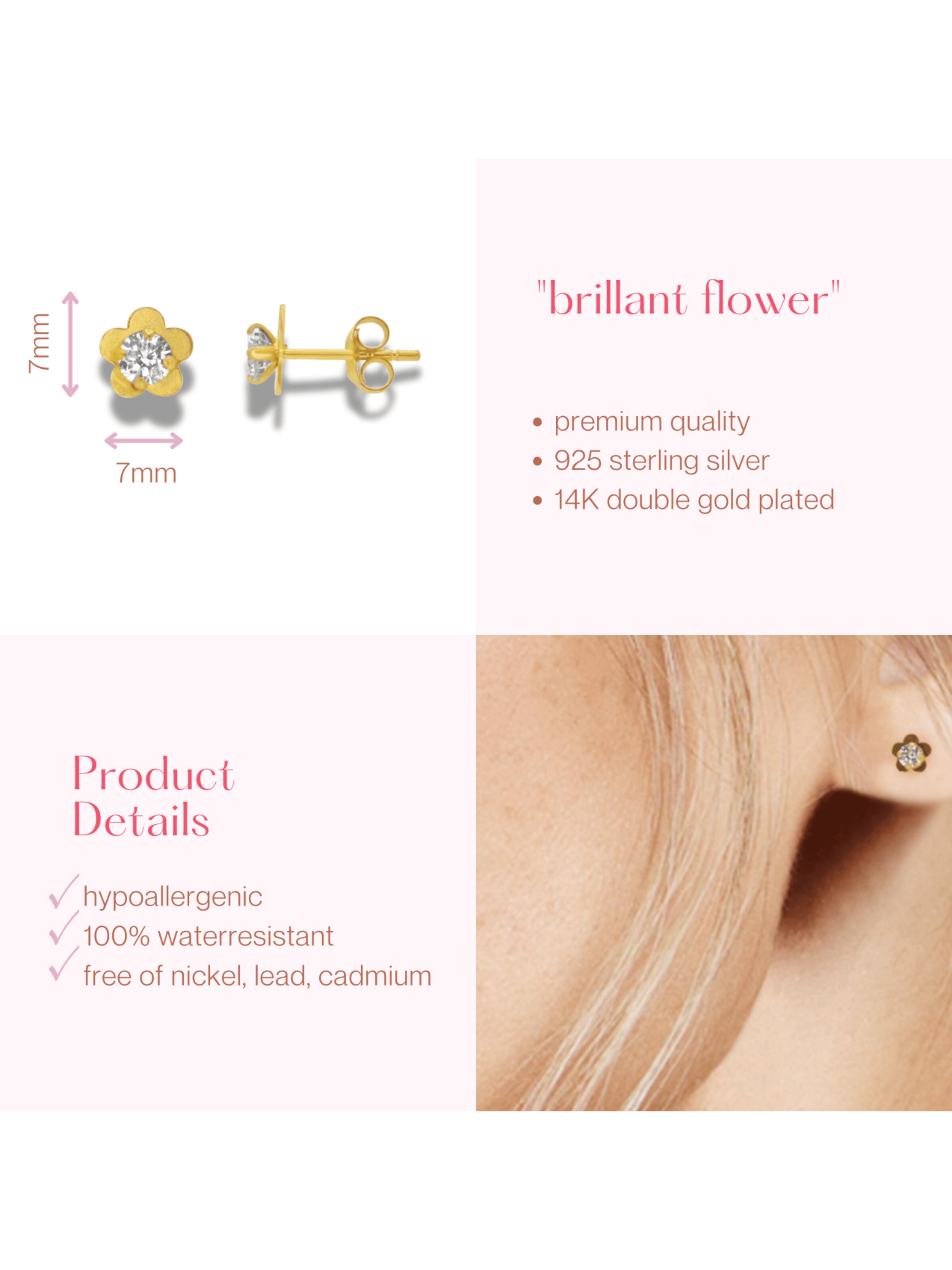ARS-ARGENTI Earrings 'BRILLANT FLOWER' in Gold
