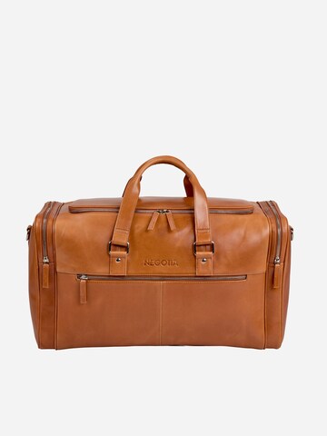 NEGOTIA Leather Weekender 'Marent' in Brown: front