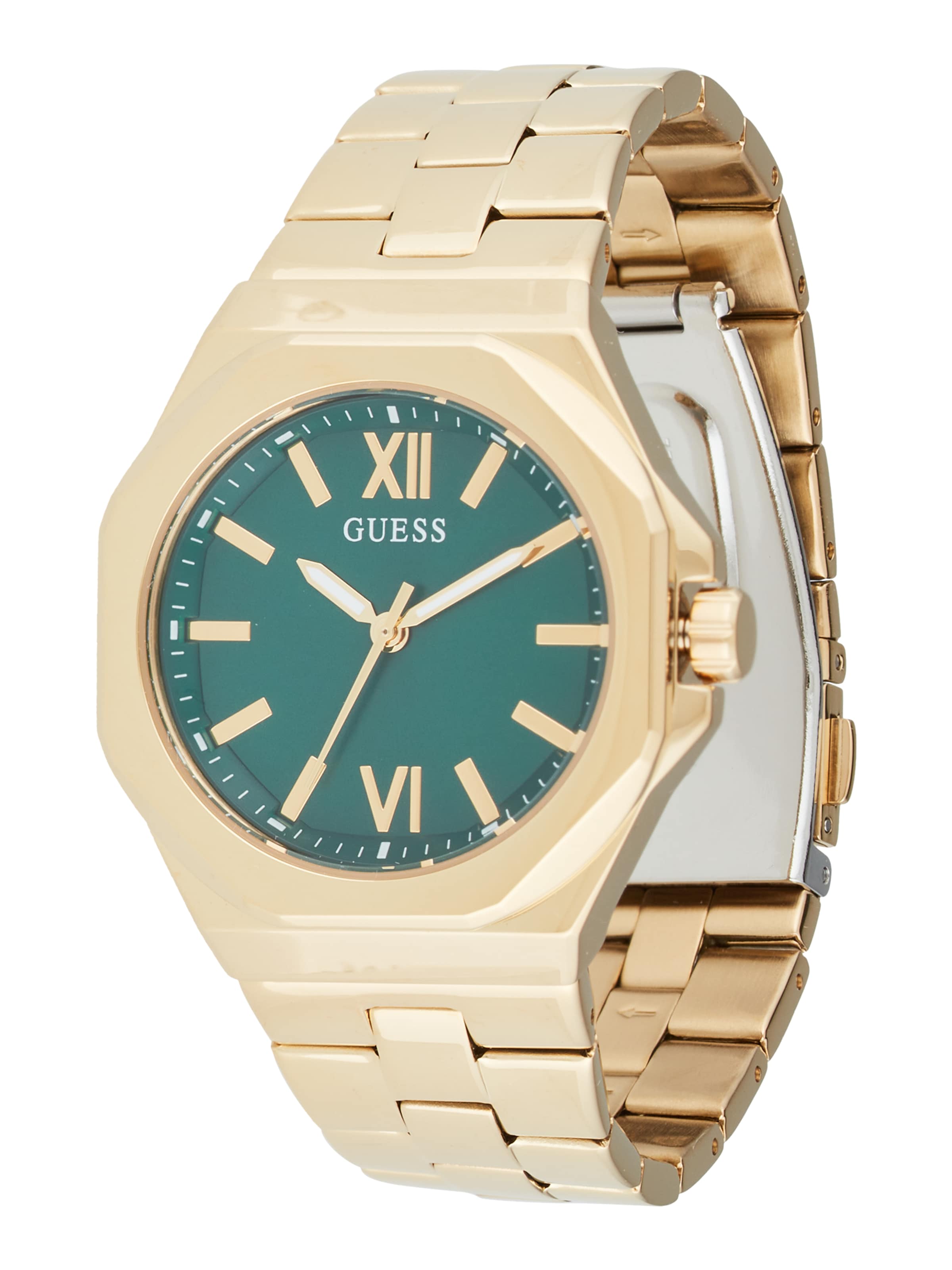 GUESS Analogt ur 'DRESS' i guld / smaragd, Produktvisning
