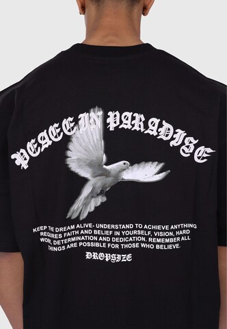 Dropsize T-Shirt 'Peave Dove' in Schwarz
