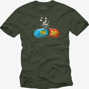 MAKAYA Shirt 'Music Pill' in Green: front