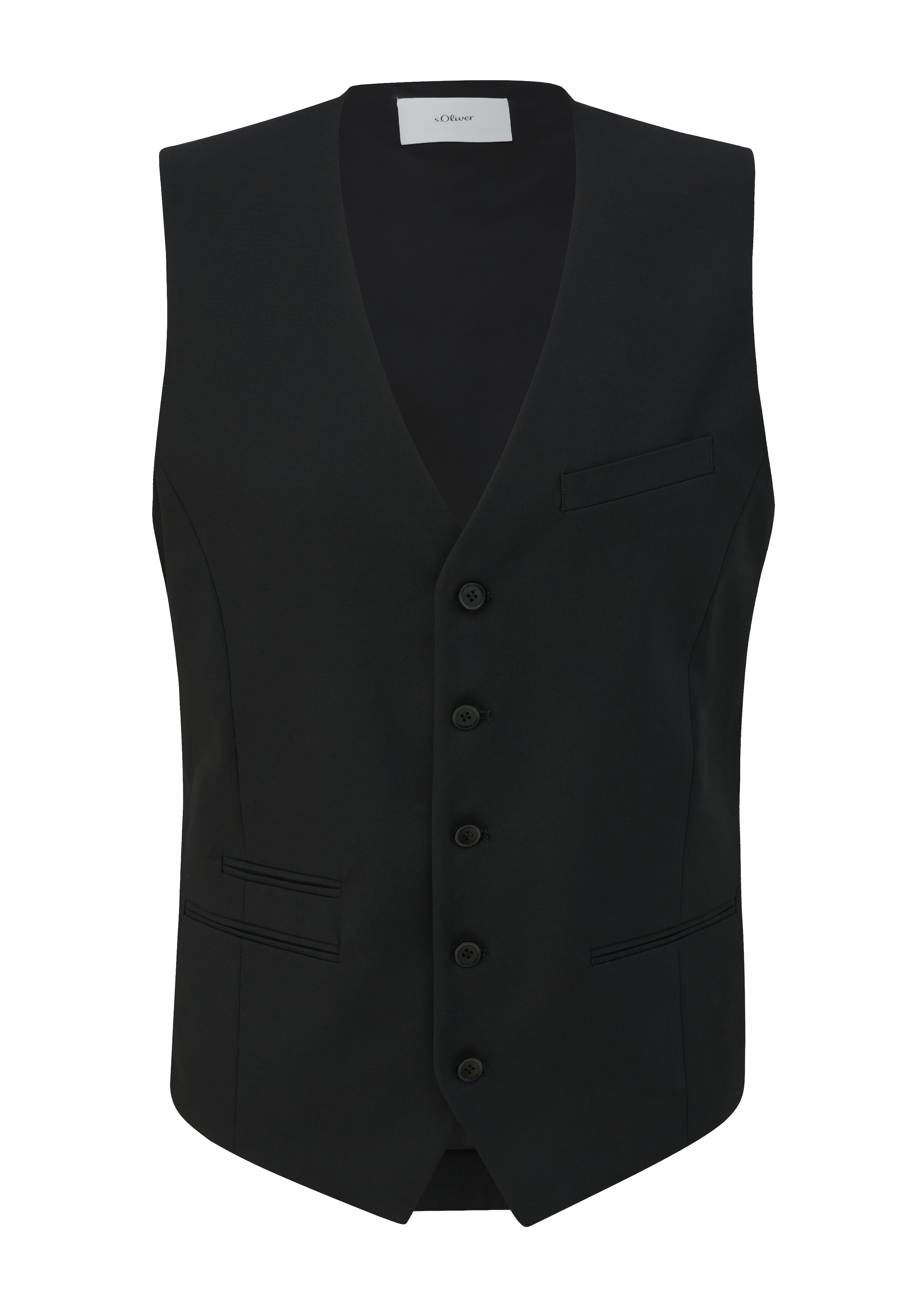 Gilet de costume s.Oliver en noir : devant