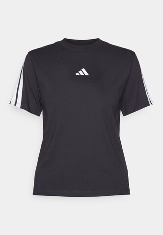 ADIDAS SPORTSWEARTehnička sportska majica 'ESSENTIALS 3-STRIPES COTTON' - crna boja