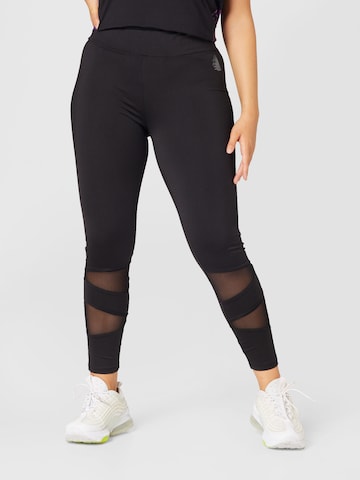 Active by Zizzi Skinny Workout Pants 'ABAGUIO' in Black: front