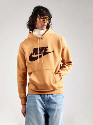 Nike Sportswear Mikina 'CLUB' – hnědá: přední strana