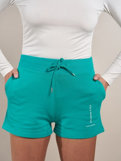 Pantaloni 'Luna' ABOUT YOU x Laura Giurcanu pe verde, Vizualizare model