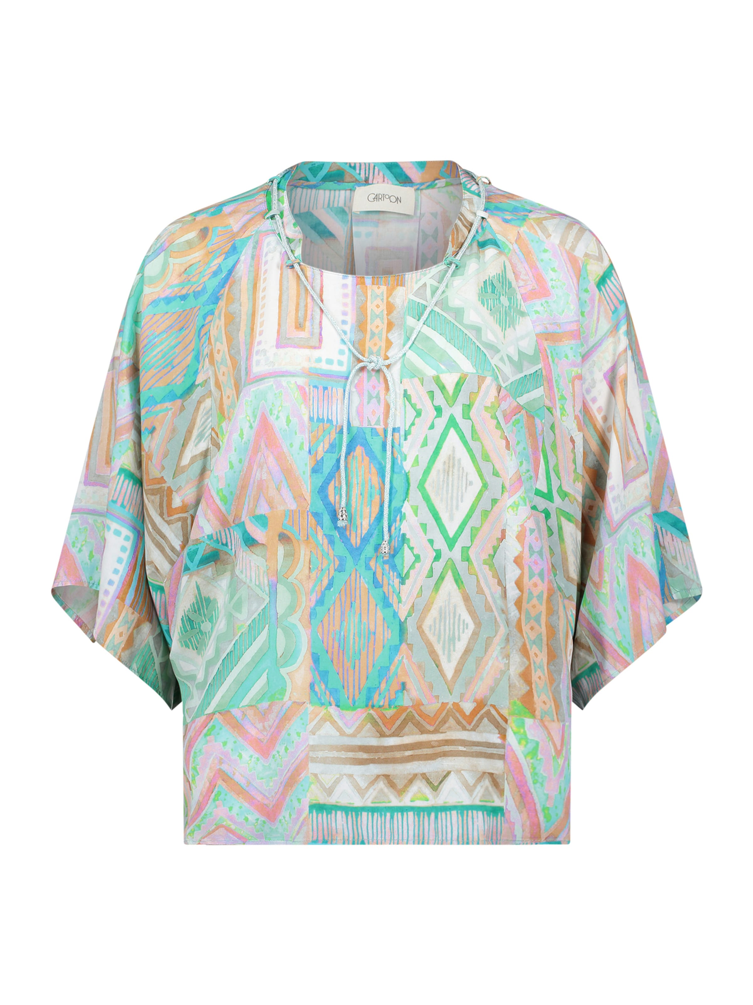 Cartoon Blouse in Groen: voorkant