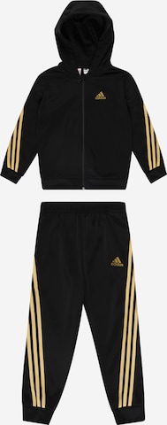 ADIDAS SPORTSWEAR Tracksuit 'Future Icons Shiny Allover Print' in Black: front