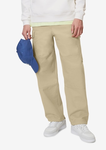 Marc O'Polo DENIM Tapered Cargobroek in Beige: voorkant