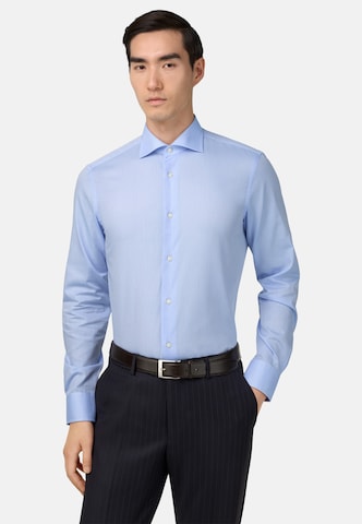 Boggi Milano Comfort Fit Hemd in Blau: Vorderseite