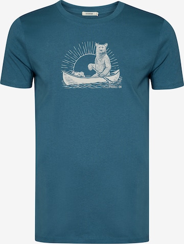 GREENBOMB T-Shirt 'Guide Bear Canoe' in Blau: Vorderseite