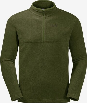 JACK WOLFSKIN Athletic Zip-Up Hoodie in Green: front