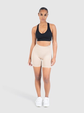 Coupe slim Pantalon de sport 'Amaze Scrunch' Smilodox en beige