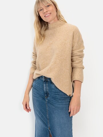 CAMEL ACTIVE Rollkragenpullover aus einem Wollmix in Beige