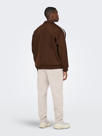 Only & Sons Sweatvest 'ONSRiber' in Bruin