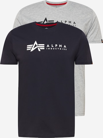 ALPHA INDUSTRIES Tričko - Sivá: predná strana