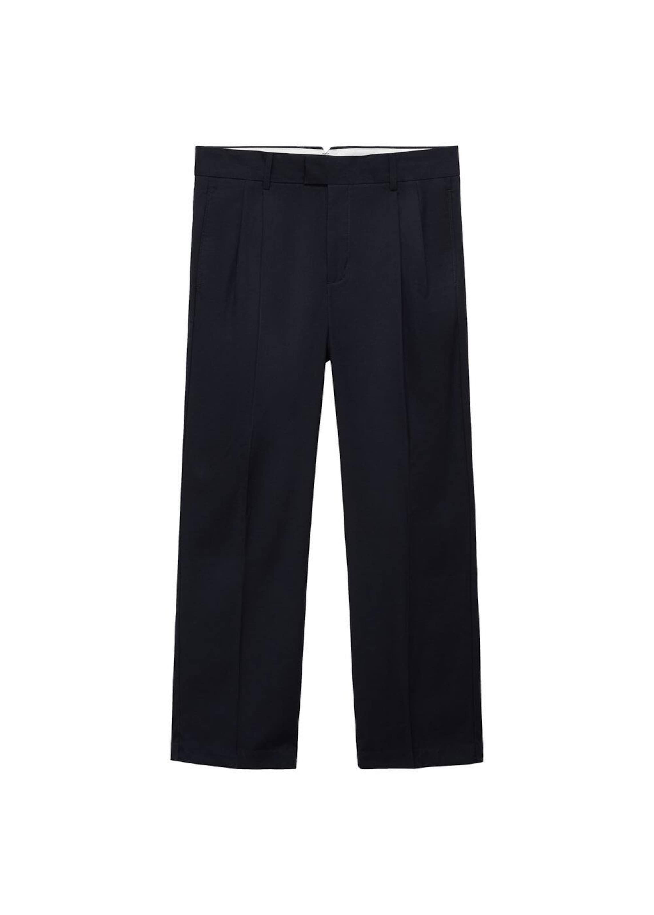 MANGO MAN Loosefit Bandplooibroek 'SERGI' in Blauw: voorkant
