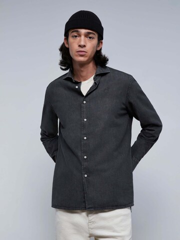 Scalpers Regular fit Button Up Shirt in Grey: front