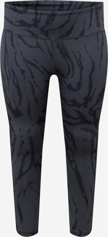 ADIDAS PERFORMANCE Skinny Sportbroek 'Optime Icons Print' in Grijs: voorkant