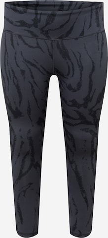 ADIDAS PERFORMANCE - Skinny Calças de desporto 'Optime Icons Print' em cinzento: frente