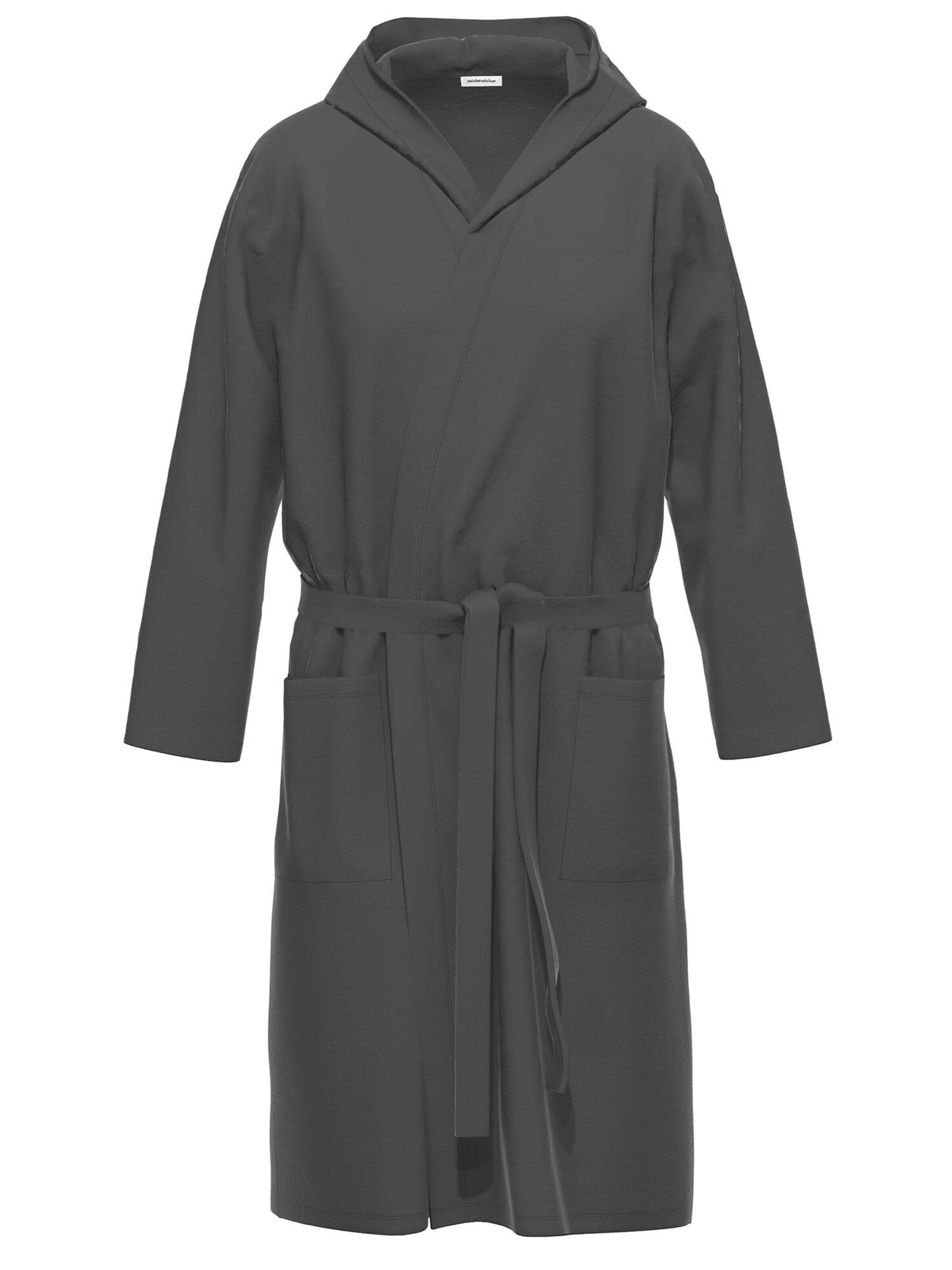 Seidensticker schwarze Rose Long Bathrobe 'bodywear' in Grey: front