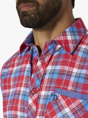 Jan Vanderstorm Comfort fit Button Up Shirt 'Haaker' in Red