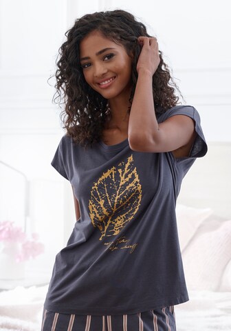 LASCANA Pajama shirt in Grey
