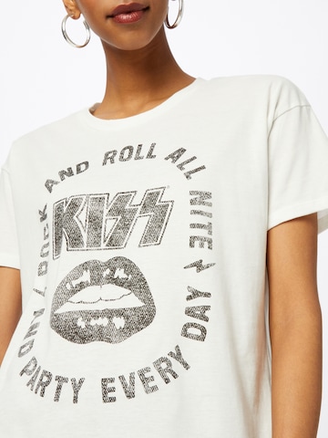 VILA قميص 'Rocksy Kiss' بلون أبيض