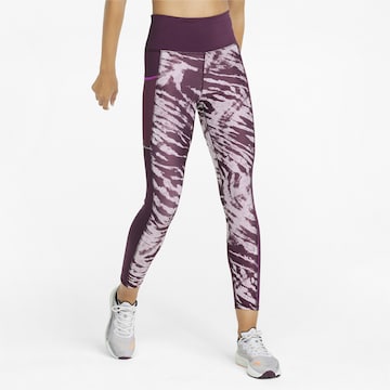 PUMA Skinny Workout Pants in Purple: front