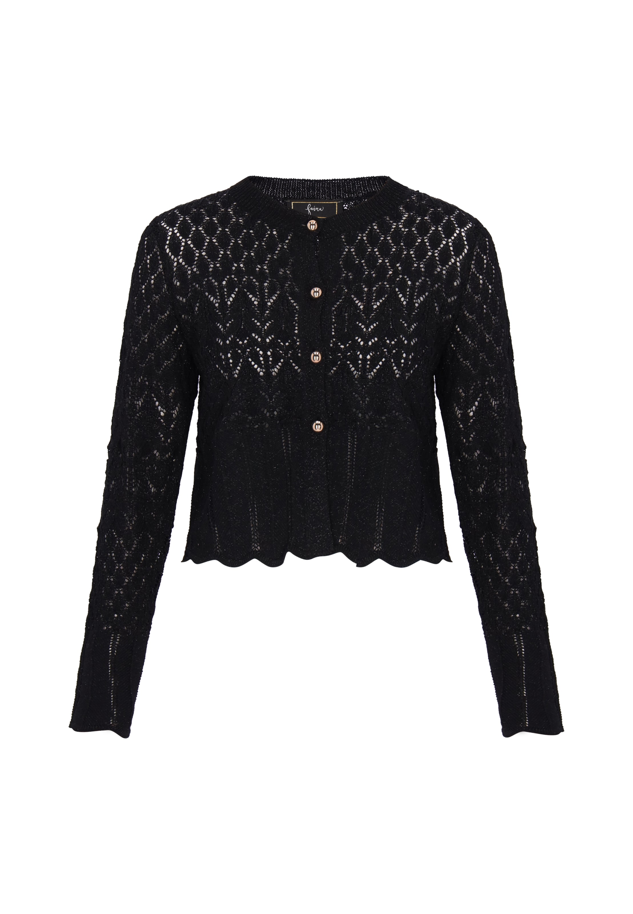 faina - Cárdigan en negro: frente