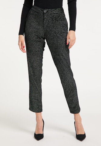 Coupe slim Pantalon faina en noir : devant